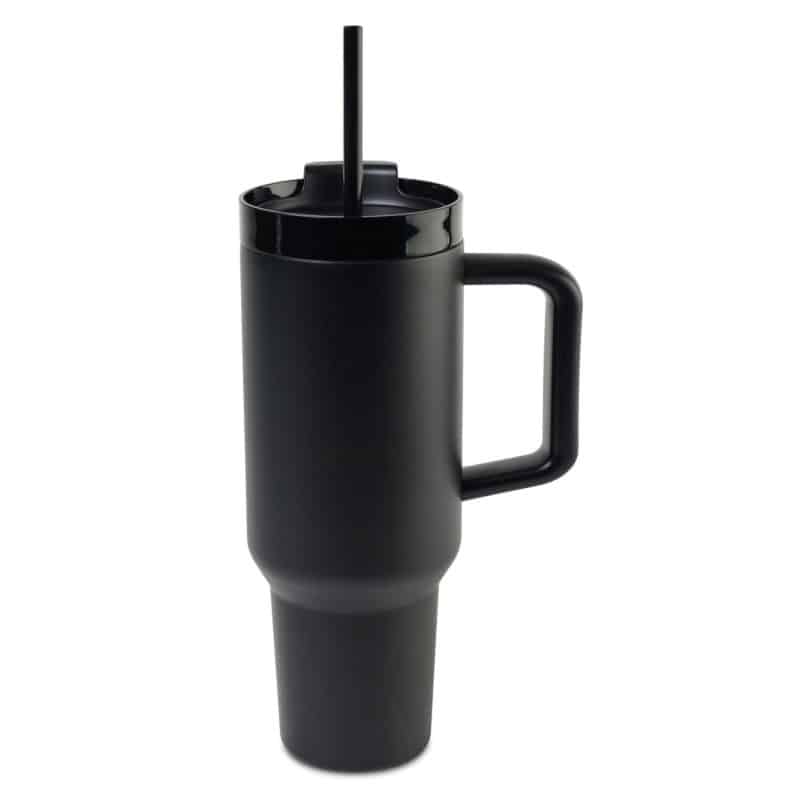 Adrian Travel Tumbler with Straw - 40 Oz. - Black-2