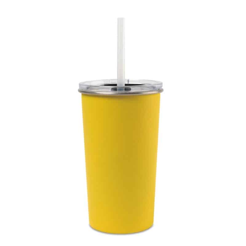 Arlo Classics Stainless Steel Tumbler with Straw - 20 Oz. - Yellow-2