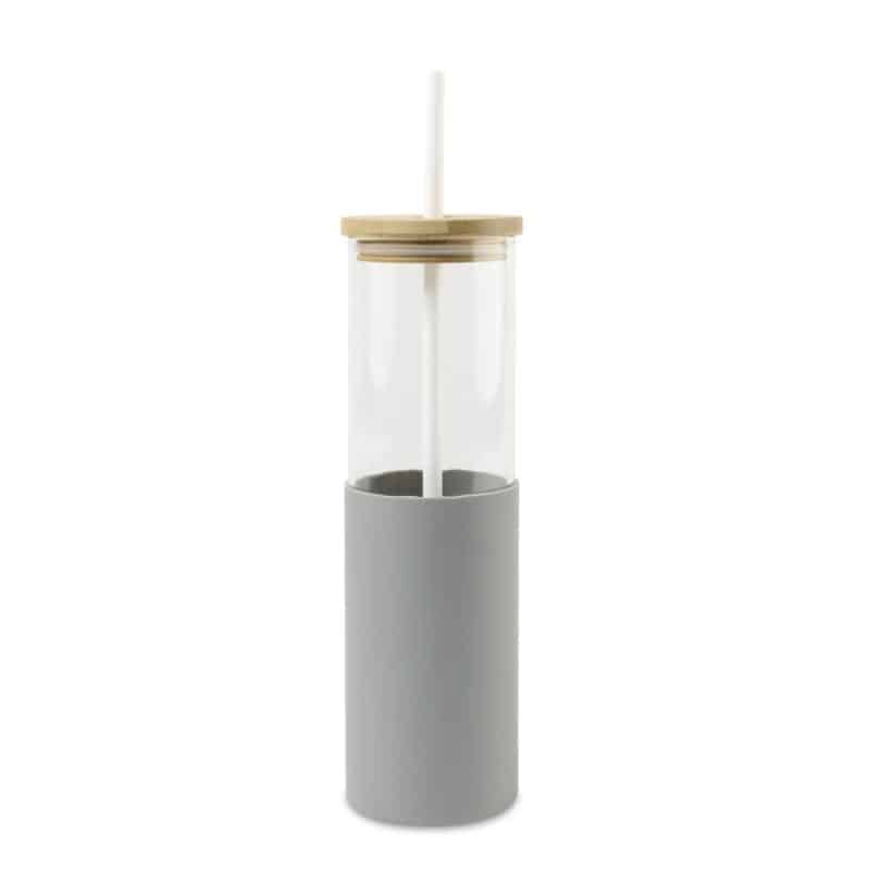 Aviana™ Journey Glass Tumbler with Straw - 20 Oz - Dove Grey-2