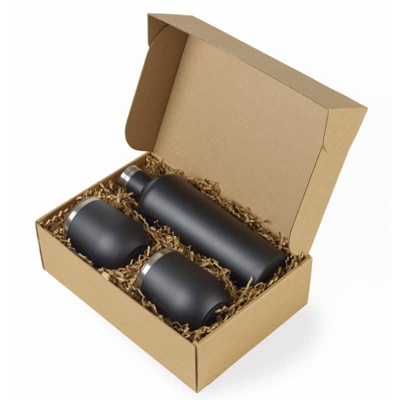 CORKCICLE® Canteen & Stemless Wine Cup Gift Set - Matte Black-2