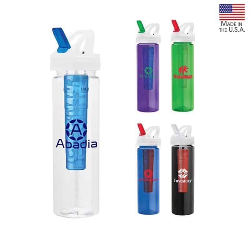 Laguna 32 oz. PET Bottle with Flip Spout & Ice Stick-2