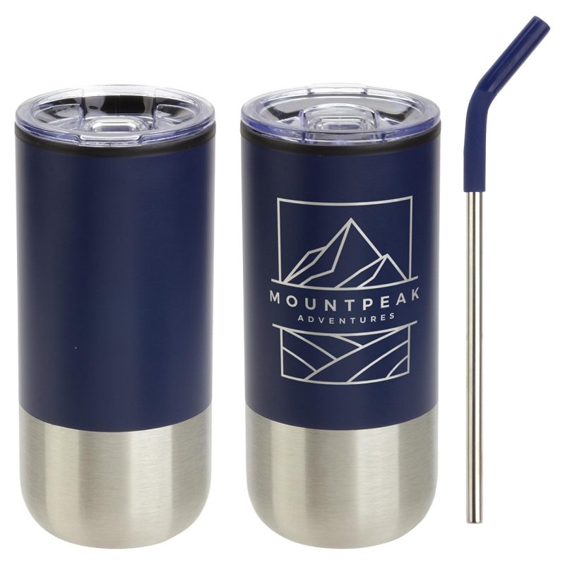 Oxford 16 oz Stainless Steel/Polypropylene Tumbler with Straw-5