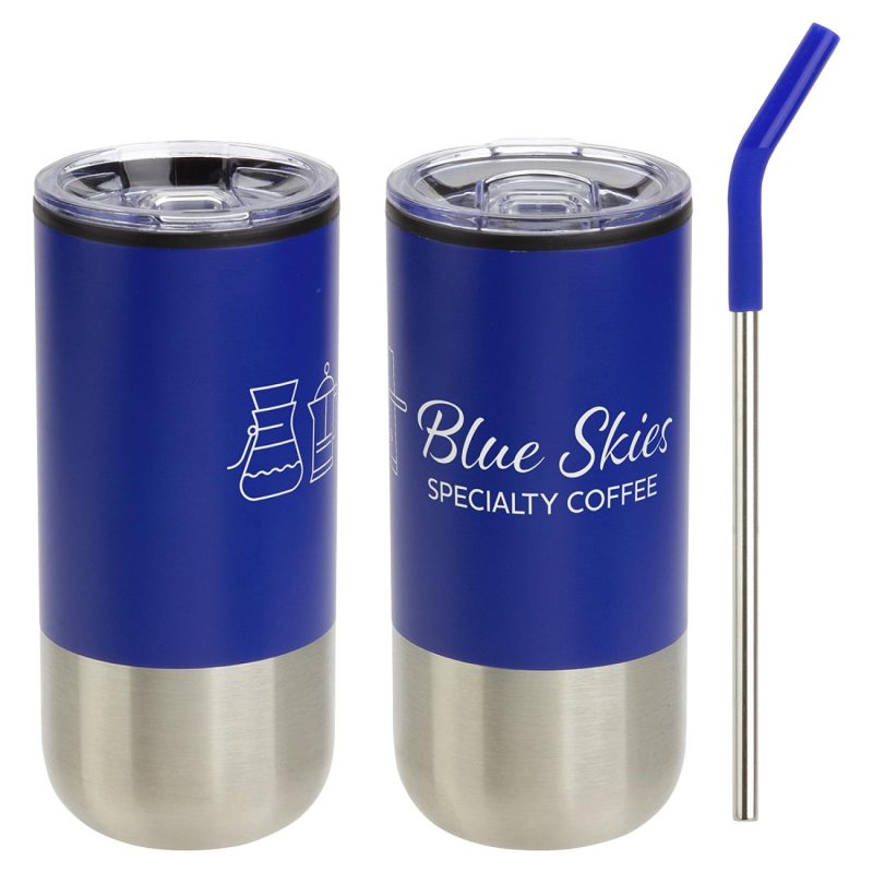 Oxford 16 oz Stainless Steel/Polypropylene Tumbler with Straw-7