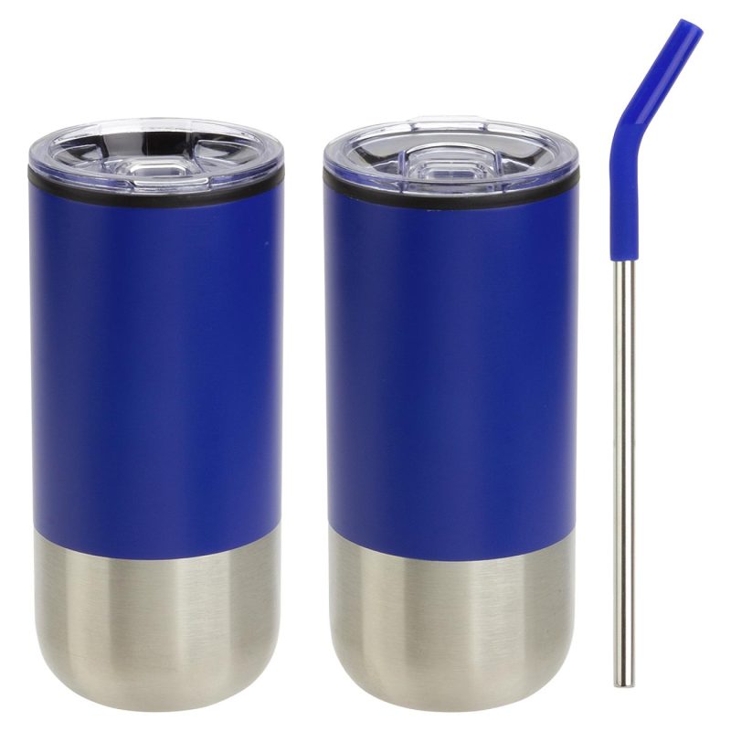 Oxford 16 oz Stainless Steel/Polypropylene Tumbler with Straw-8