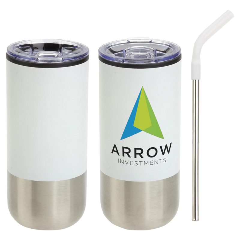 Oxford 16 oz Stainless Steel/Polypropylene Tumbler with Straw-9