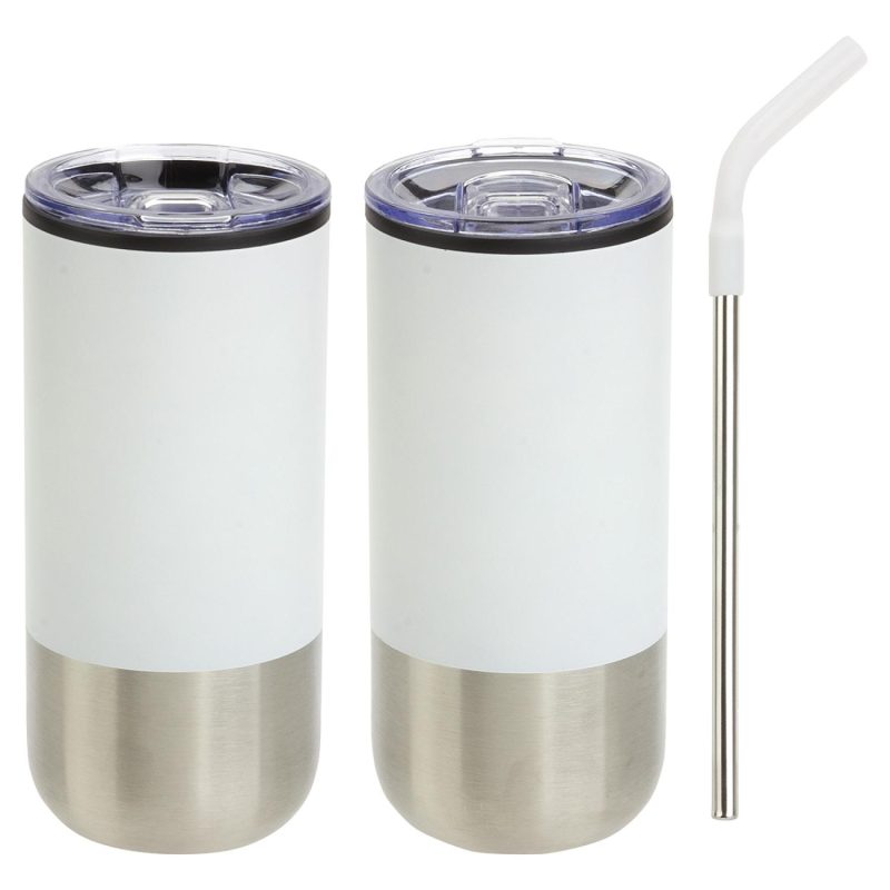 Oxford 16 oz Stainless Steel/Polypropylene Tumbler with Straw-10