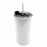 Sentinel - 14 oz. Transparent Tumbler With 2-in-1 Flip and Straw hole lid (Straw included)-2