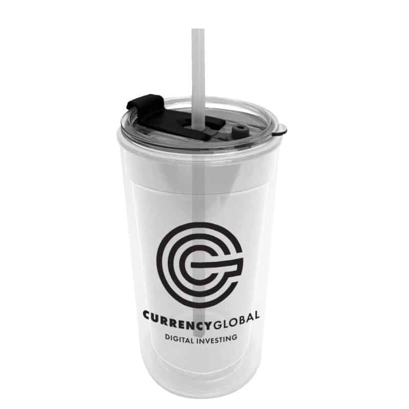 Sentinel - 14 oz. Transparent Tumbler With 2-in-1 Flip and Straw hole lid (Straw included)-3