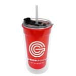Sentinel - 14 oz. Transparent Tumbler With 2-in-1 Flip and Straw hole lid (Straw included)-4