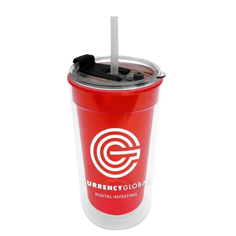 Sentinel - 14 oz. Transparent Tumbler With 2-in-1 Flip and Straw hole lid (Straw included)-4