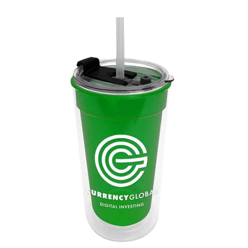 Sentinel - 14 oz. Transparent Tumbler With 2-in-1 Flip and Straw hole lid (Straw included)-6
