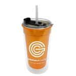 Sentinel - 14 oz. Transparent Tumbler With 2-in-1 Flip and Straw hole lid (Straw included)-7