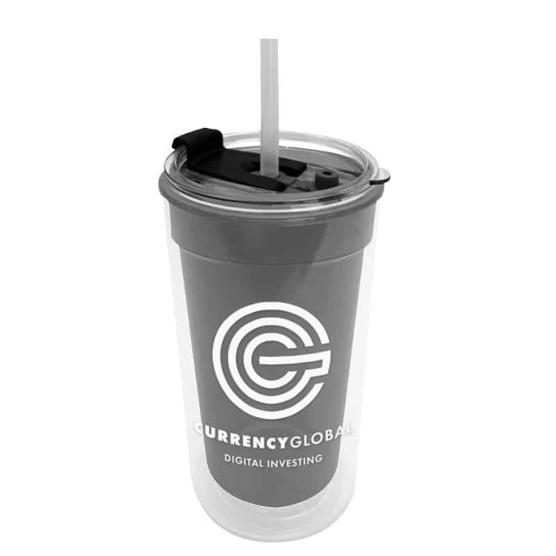 Sentinel - 14 oz. Transparent Tumbler With 2-in-1 Flip and Straw hole lid (Straw included)-8