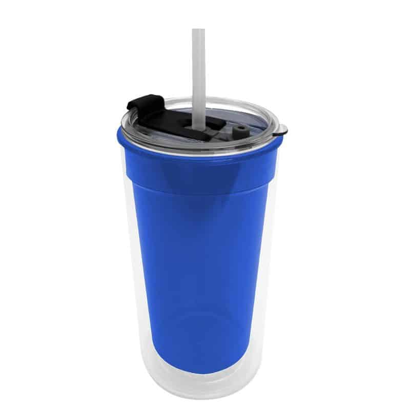 Sentinel - 14 oz. Transparent Tumbler With 2-in-1 Flip and Straw hole lid (Straw included)-10