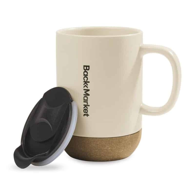 Valo Ceramic Lidded Mug - 14 Oz. - Bone-4