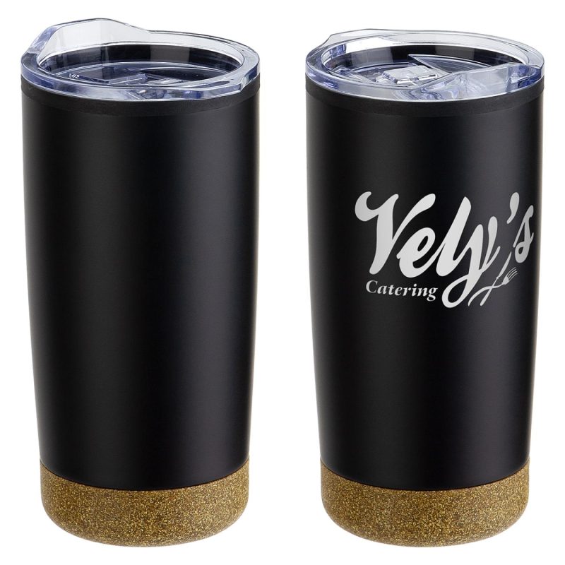 York 20 oz Stainless Steel/Polypropylene Tumbler with Cork Base-3