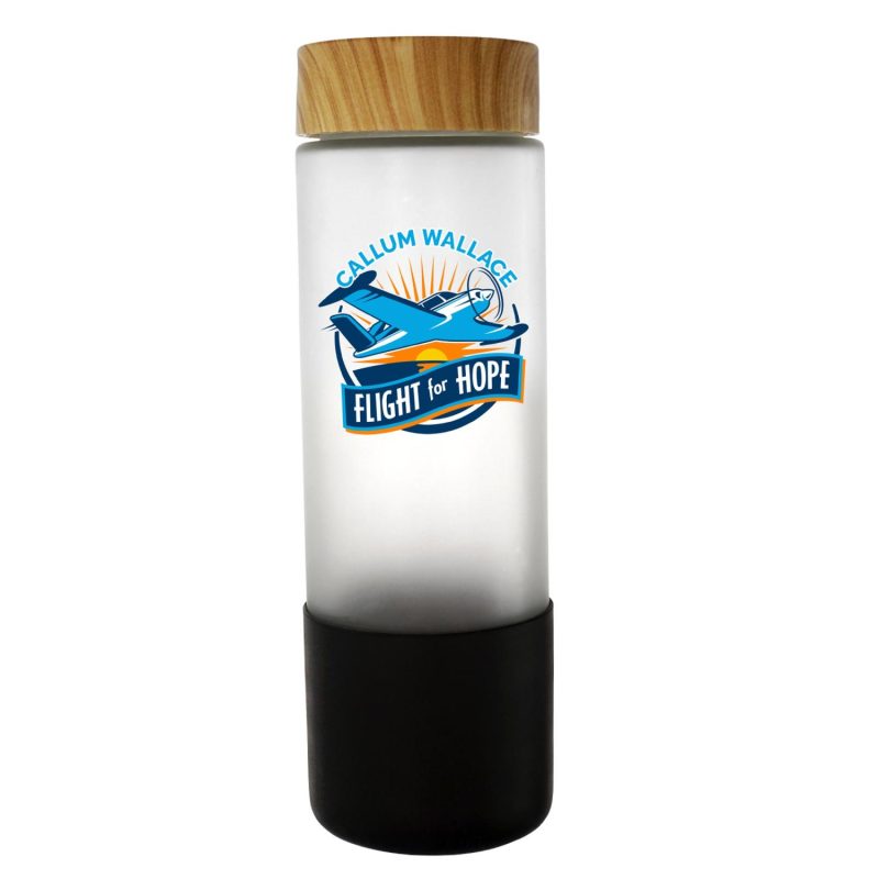 Bamboo Pattern 22 oz. Full Color Frosted Glass Bottle-3