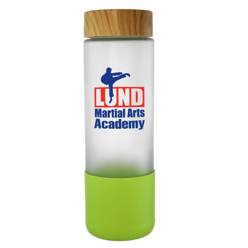 Bamboo Pattern 22 oz. Full Color Frosted Glass Bottle-7