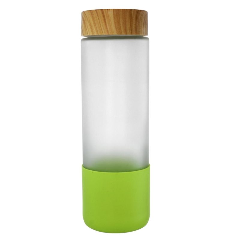 Bamboo Pattern 22 oz. Full Color Frosted Glass Bottle-8