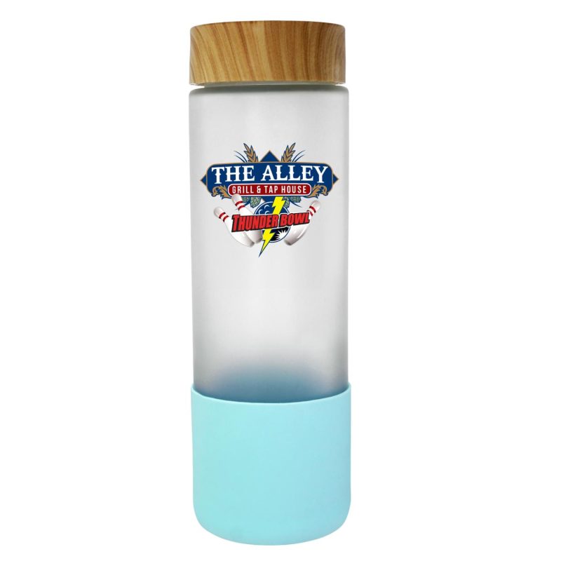 Bamboo Pattern 22 oz. Full Color Frosted Glass Bottle-9
