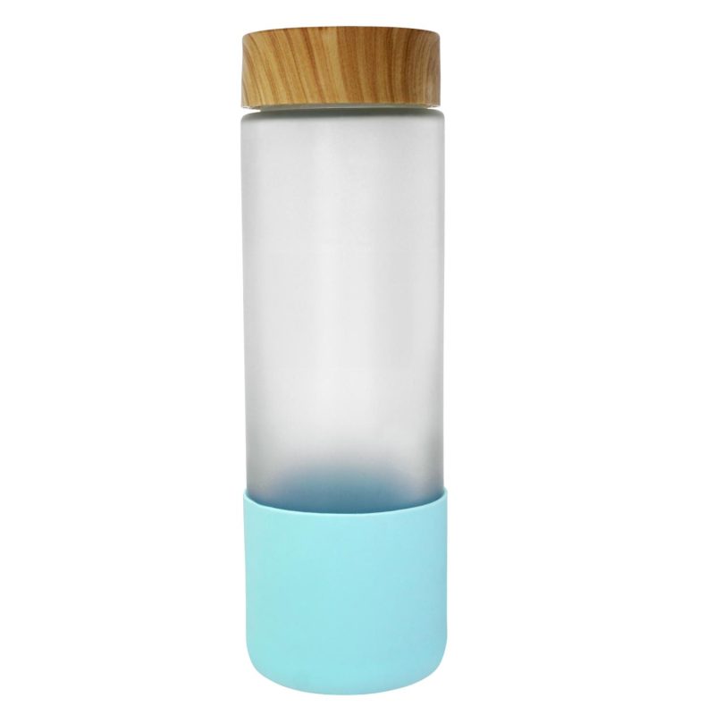 Bamboo Pattern 22 oz. Full Color Frosted Glass Bottle-10