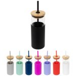Stirling 18 oz Glass Tumbler with Silicone Sleeve & PP Straw-2