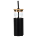 Stirling 18 oz Glass Tumbler with Silicone Sleeve & PP Straw-3