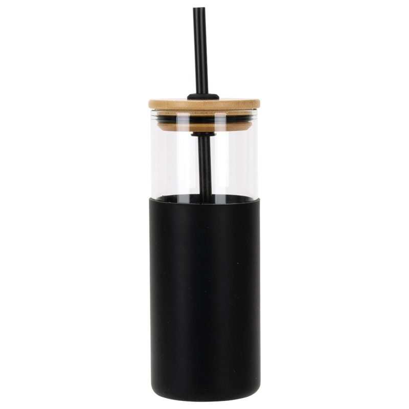 Stirling 18 oz Glass Tumbler with Silicone Sleeve & PP Straw-4