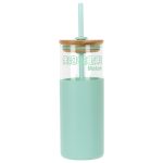 Stirling 18 oz Glass Tumbler with Silicone Sleeve & PP Straw-7