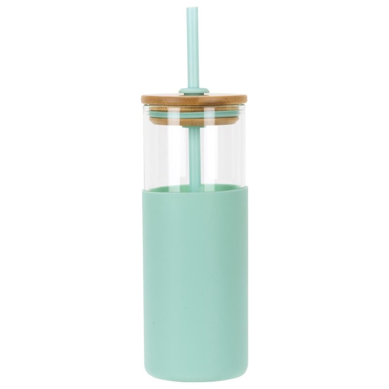 Stirling 18 oz Glass Tumbler with Silicone Sleeve & PP Straw-8