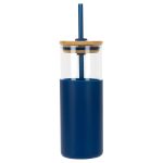 Stirling 18 oz Glass Tumbler with Silicone Sleeve & PP Straw-10
