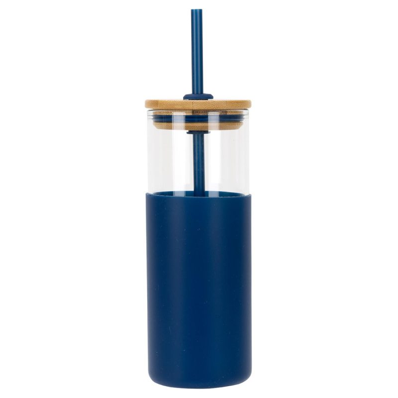 Stirling 18 oz Glass Tumbler with Silicone Sleeve & PP Straw-10