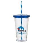16 oz Slurpy with Colored Lid & Striped Straw Tumbler-1