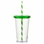 16 oz Slurpy with Colored Lid & Striped Straw Tumbler-4