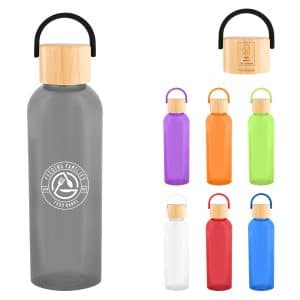 20 Oz. Ally Rpet Bottle With Bamboo Lid And Easy Carry Handle-1