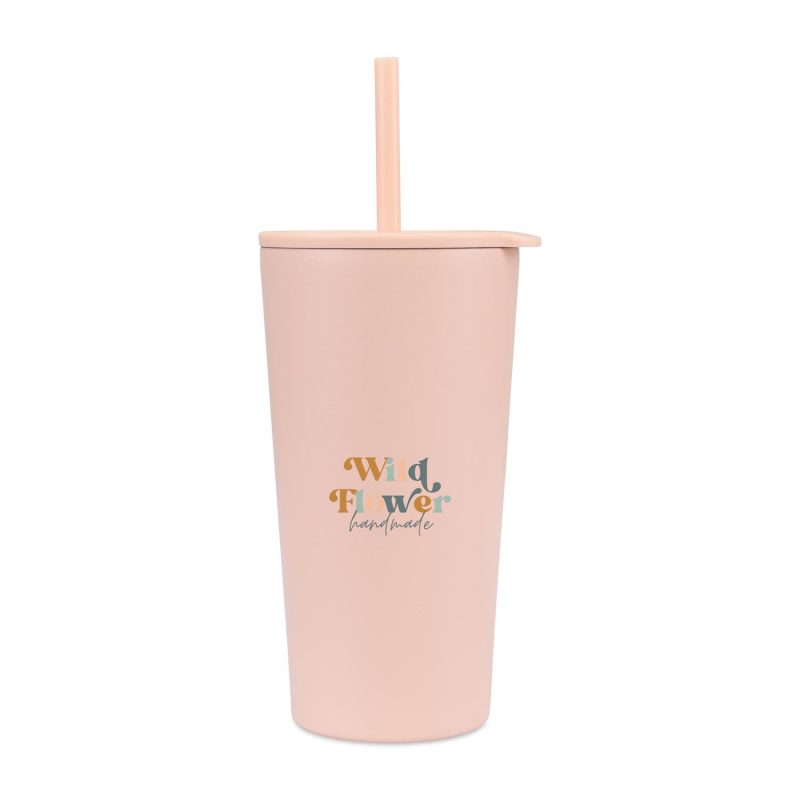 Aviana™ Rowan Recycled Straw Tumbler - 17 Oz. - Light Peach-1