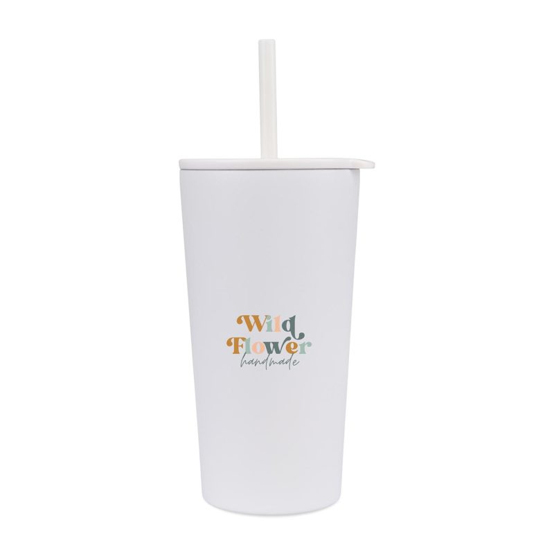 Aviana™ Rowan Recycled Straw Tumbler - 17 Oz. - Marshmallow-1
