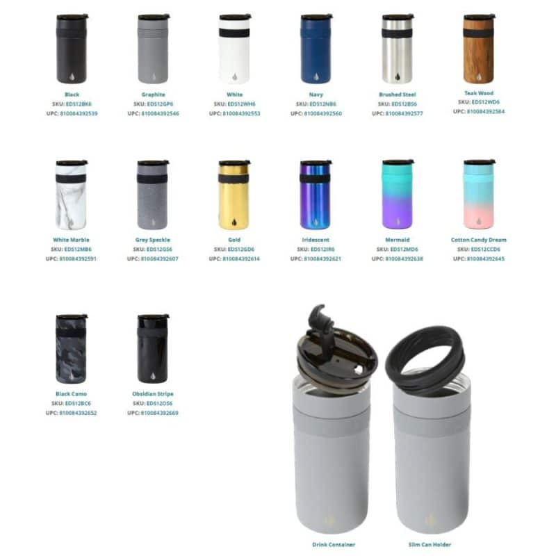 Elemental® 12oz Commuter DuoSip - Insulated Leakproof Coffee Tumbler and Slim Can Cooler 2-in-1-2