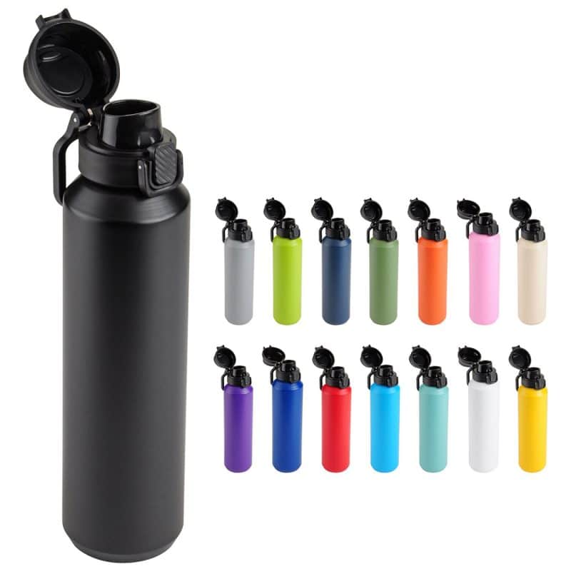 Nexus 27 oz Recycled Aluminum Bottle with Flip-Top Lid and Carabiner-2