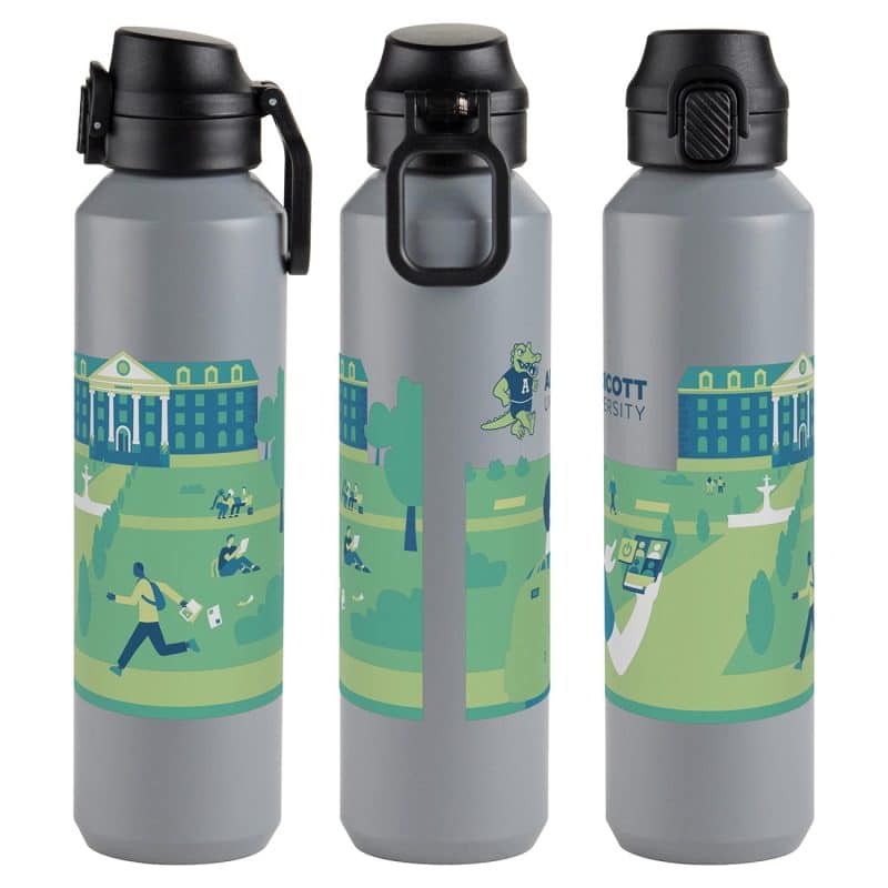 Nexus 27 oz Recycled Aluminum Bottle with Flip-Top Lid and Carabiner-5