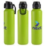 Nexus 27 oz Recycled Aluminum Bottle with Flip-Top Lid and Carabiner-7