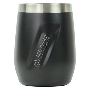EcoVessel Port 10 Oz Trimax Triple Insulated Wine Cup/Rocks Glass W/Tritan Lid - Black-1