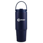 27 Oz. Siam Powder Coated Recycled Stainless Steel Tumbler w/Carrying Handle-2