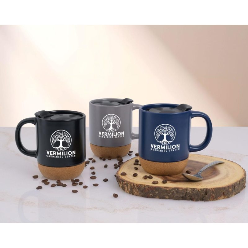 Cork Bottom Ceramic Mug 13 Oz With Lid-7