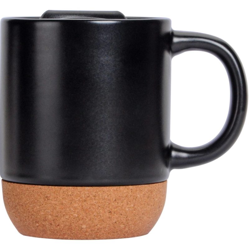 Cork Bottom Ceramic Mug 13 Oz With Lid-9