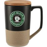 Tahoe Tea & Coffee Ceramic Mug with Wood Lid 16oz-1