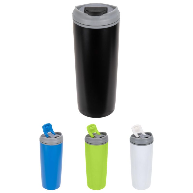 Olympia 17 oz Stainless Steel/Polypropylene Tumbler with Flip Top Lid-2