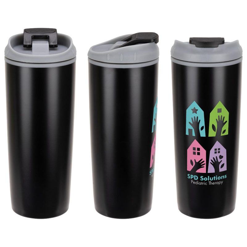 Olympia 17 oz Stainless Steel/Polypropylene Tumbler with Flip Top Lid-3