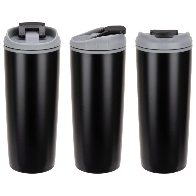 Olympia 17 oz Stainless Steel/Polypropylene Tumbler with Flip Top Lid-4