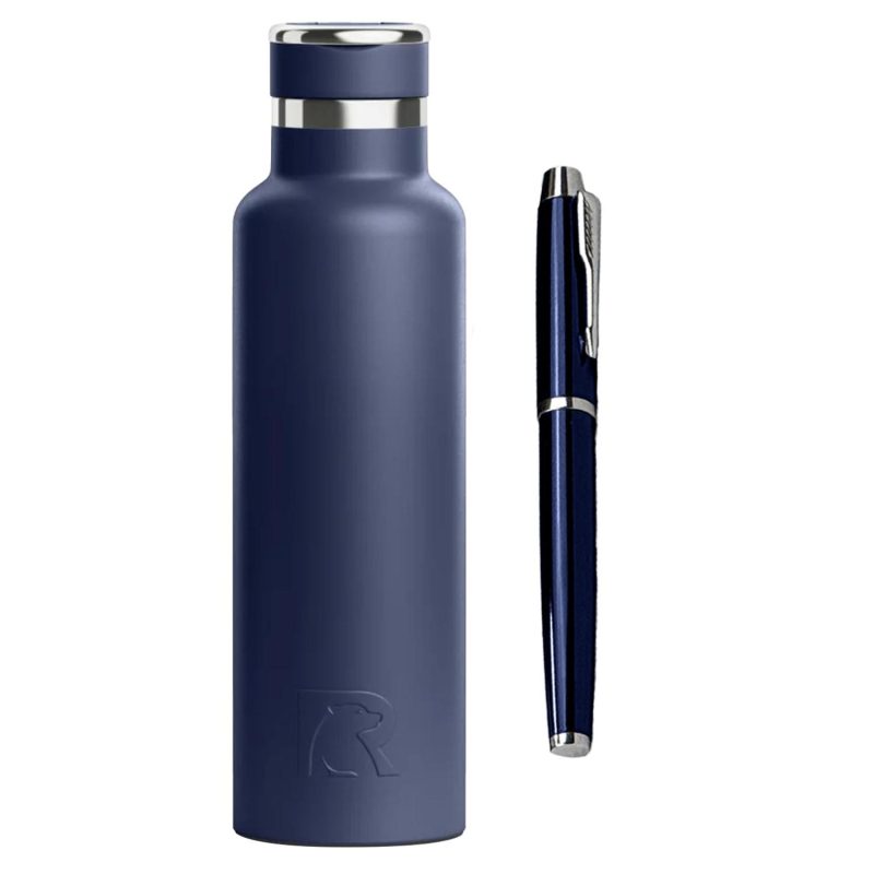 20 oz RTIC® Leak-Resistant Water Bottle & Chrome Trim Pen Gift Set-3